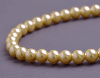 Perla Vidrio 10mm Dark Gold Redondo (Tira)