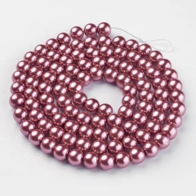 Perla Vidrio 6mm Indian Red Redondo (Tira)1