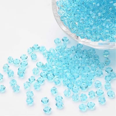 Bicono Punta Cristal Aqua 4mm (10 Unidades)