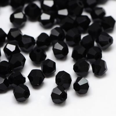 Bicono Punta Cristal Black 4mm (10 Unidades)