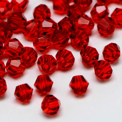 Bicono Punta Cristal Red 4mm (10 Unidades)