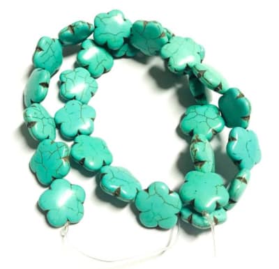 Turquesa Reconstituída Flor 15mm (Tira)1
