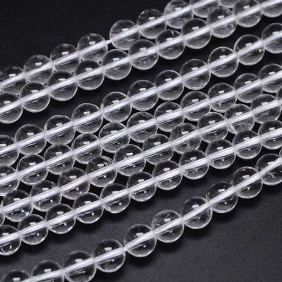 Cuarzo Cristal Natural Redondo 6mm (Tira)