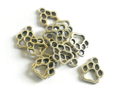 Colgante Plateado Huella Perro (10 Unidades)