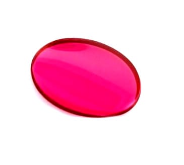 7x5mm Rubí Sintético Coubuchón Plano Oval (Un)