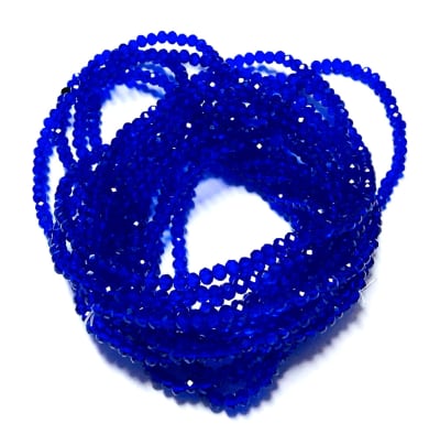 Cristal Azúl Rondelle 4x3mm Extra Largo (Tira)1