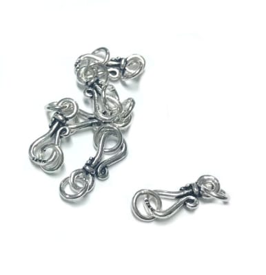 Broche Plata Gancho Hook 15mm (Set)