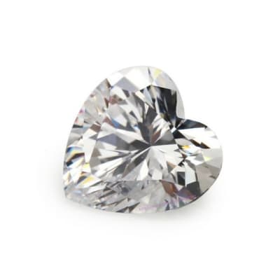 6x6mm Circón Blanco Corazón (Un)