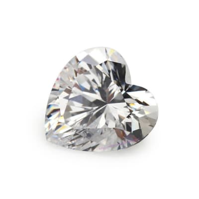 10x10mm Circón Blanco Corazón (Un)