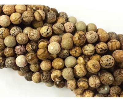 Jaspe Picture Natural 10mm Facetado Redondo (Tira)1