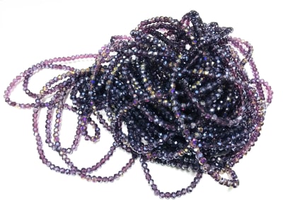 Cristal Electroplateado Lila Rondelle 4x3mm Extra Largo (Tira)