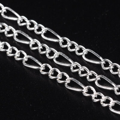 Cadena Metal Plateada Cartier 3mm (Metro)