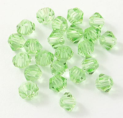 Bicono Punta Cristal Light Green 4mm (10 Unidades)