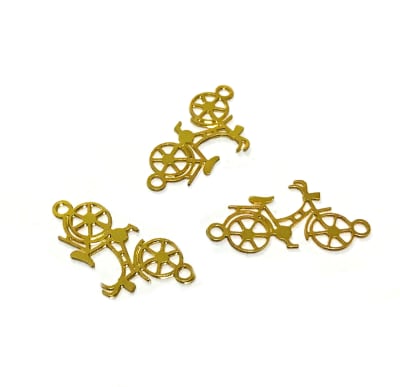 Colgante  baño oro 18k Bicicleta 20x9mm (Unidad)