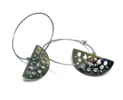 Aros Acero Quirúrgico Argolla Media Luna Nº105