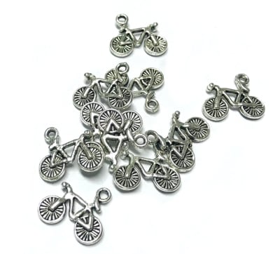 Colgante Plateado Bicicleta (10 Unidades)