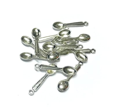 Colgante Plateado Cuchara (10 Unidades)