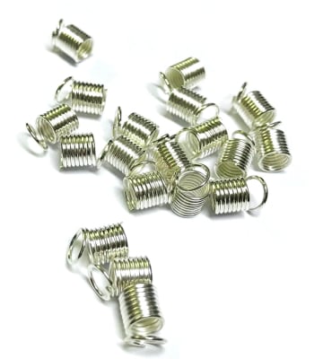 Terminal Plateado Espiral 4mm (10 Pares)