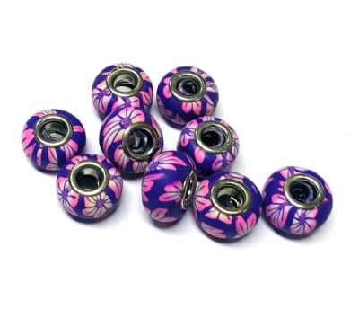 Pandora Goma Azúl Rosa 14mm (10 Unidades)