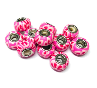 Pandora Goma Rosa Rojo 14mm (10 Unidades)