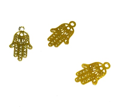Colgante Chiche baño oro 18k Mano Fatima Delineada 12mm (Un)