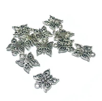 Colgante Plateado Mariposa Delineada (10 Unidades)1