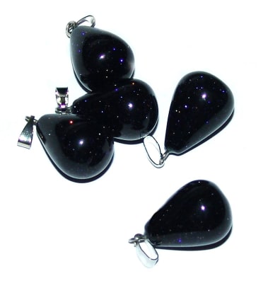 Colgante Blue Goldstone Gota 18x13mm (Un)