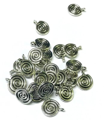 Colgante Plateado Sin Fin Redondo 8mm (10 Unidades)