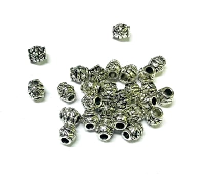 Divisor Metal Plateado Barril 7x5mm (10 Unidades)