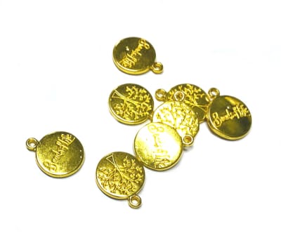 Colgante Dorado Árbol de la Vida Mensaje 12mm (10 Unidades)