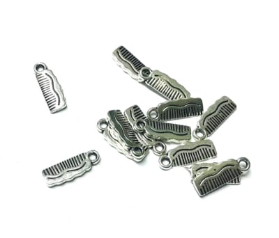 Colgante Plateado Peineta 15x5mm (10 Unidades)