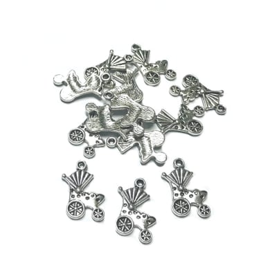 Colgante Plateado Coche Bebe (10 Unidades)1