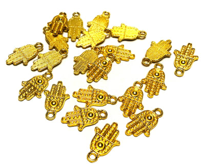Colgante Dorado Mano Fátima 21mm (10 Unidades)
