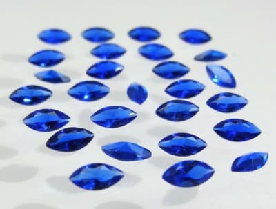12x6mm Zafiro Azúl Espinel Sintético Marquis (Un)