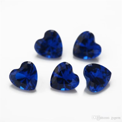 5x5mm Zafiro Azúl Espinel Sintético Corazón (Un)