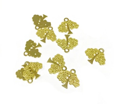 Colgante Chiche BAÑO ORO 18K Árbol de la Vida Delineado 13mm (Un)1