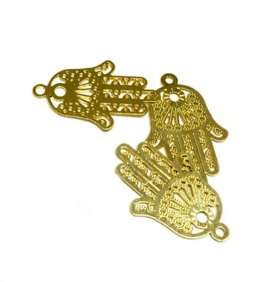 Colgante Chiche baño oro 18k Mano Fatima Delineada 16mm (Un)