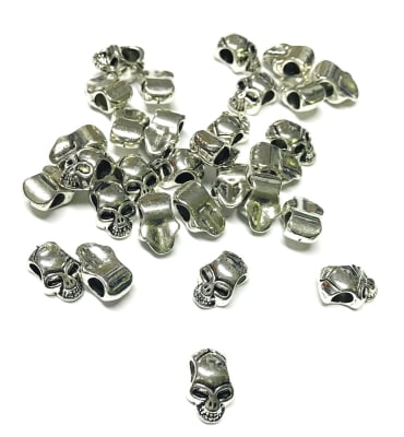 Divisor Metal Plateado Calavera 12x7mm (10 Unidades)