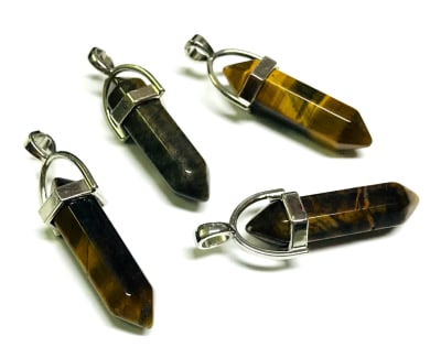 Colgante 35mm Ojo de Tigre Punta (Unidad)