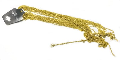 Cadena Acero Quirúrgico Limada Dorada 52 cms aprox. Nº78 (Tira)