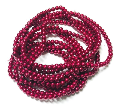 Perla Vidrio 6mm Red Plum Redondo (Tira)