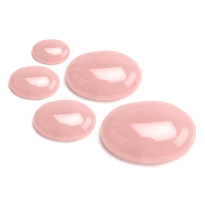 7x5mm Cuarzo Rosa Coubuchón Oval (Un)