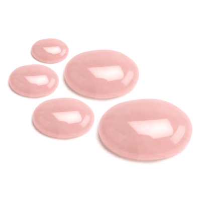 12x10mm Cuarzo Rosa Coubuchón Oval (Un)