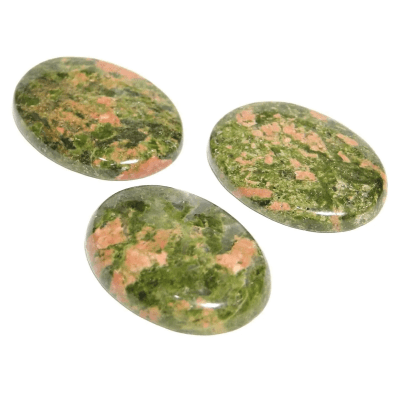 7x5mm Unakite Coubuchón Oval (Un)