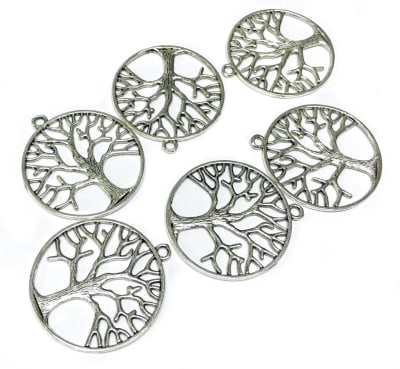 Colgante Plateado Árbol de la Vida 25mm (10 Unidades)1