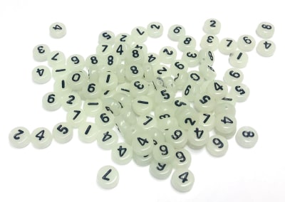 Números Redondos Fosforescentes 7mm (20 gramos)