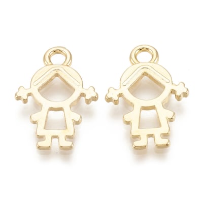 Colgante Bañado Oro Niña 16x11mm (Unidad)1