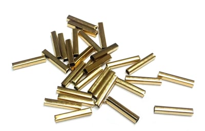 Tubo Dorado Rectangular Liso 12x2mm (10 Unidades)