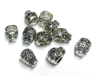Divisor Metal Plateado Catrina Mexicana 12x8mm (Unidad)