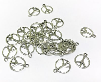 Colgante Plateado Signo Paz (10 Unidades)1